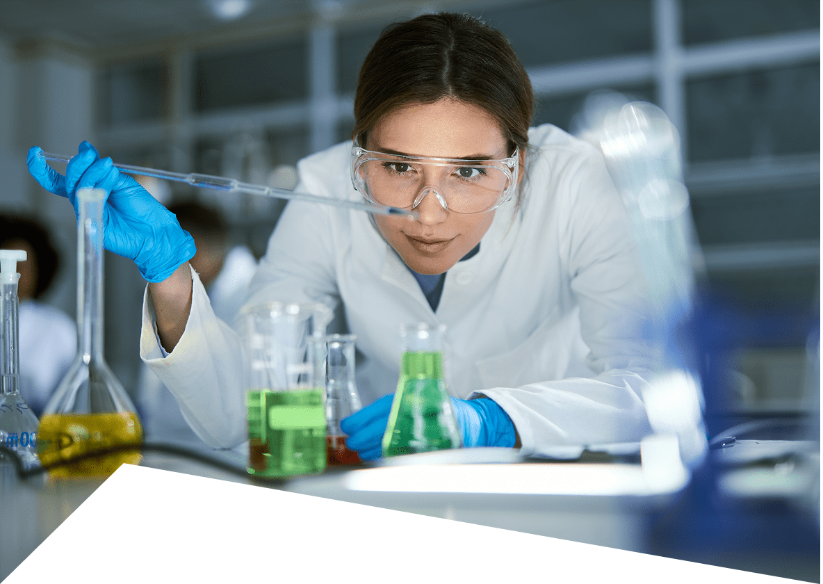 Scientist conducting experiment in laboratory