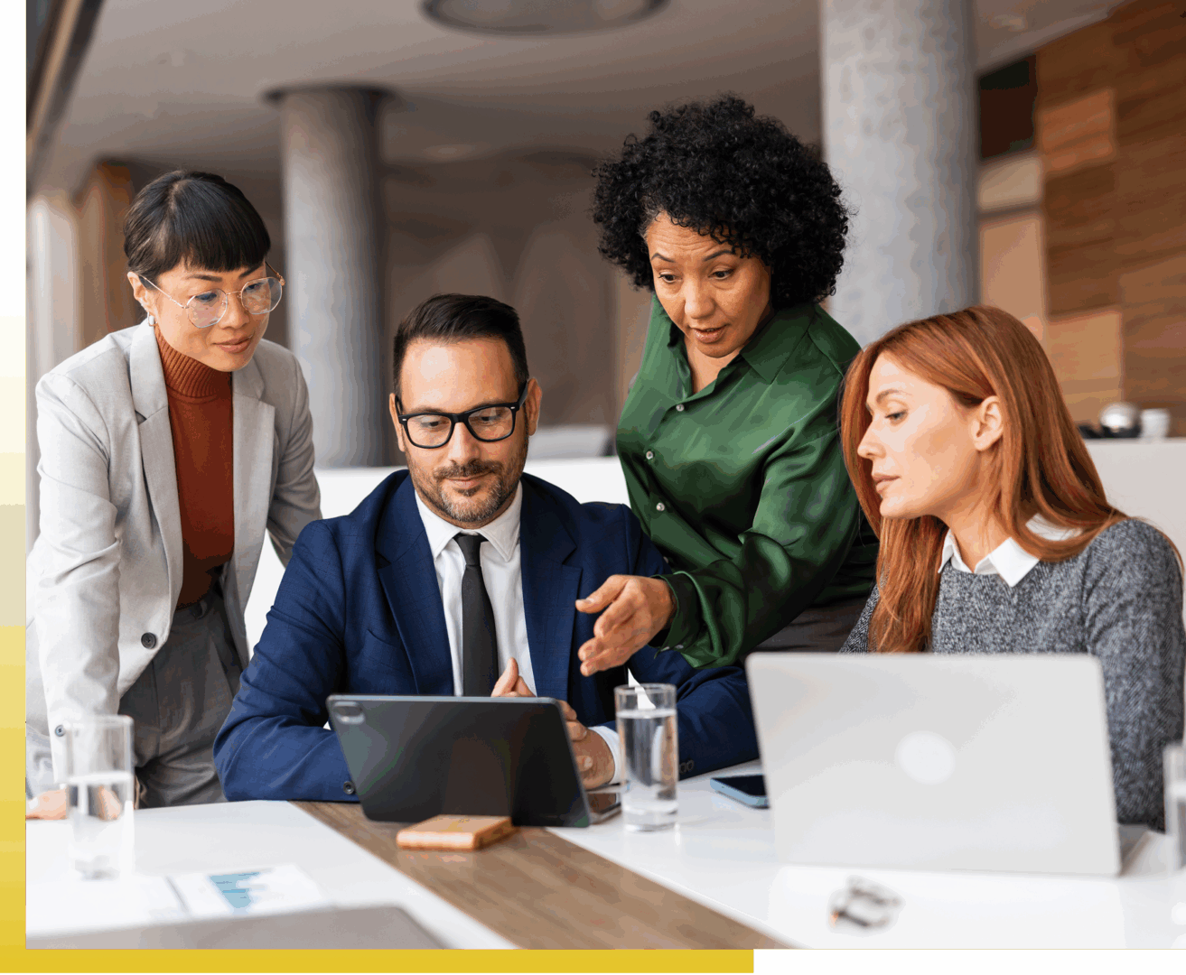 Group meeting in modern office setting