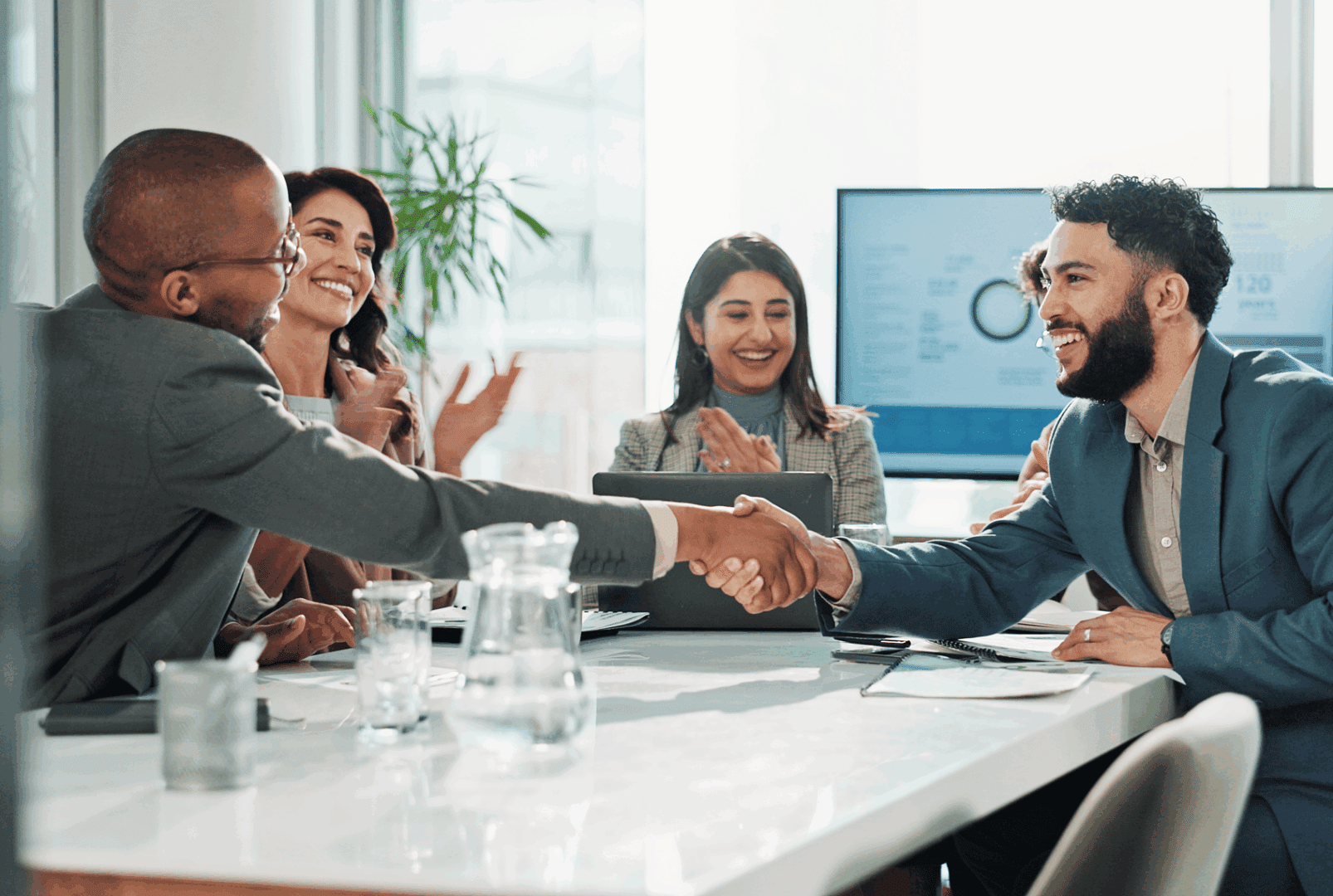 Business meeting handshake